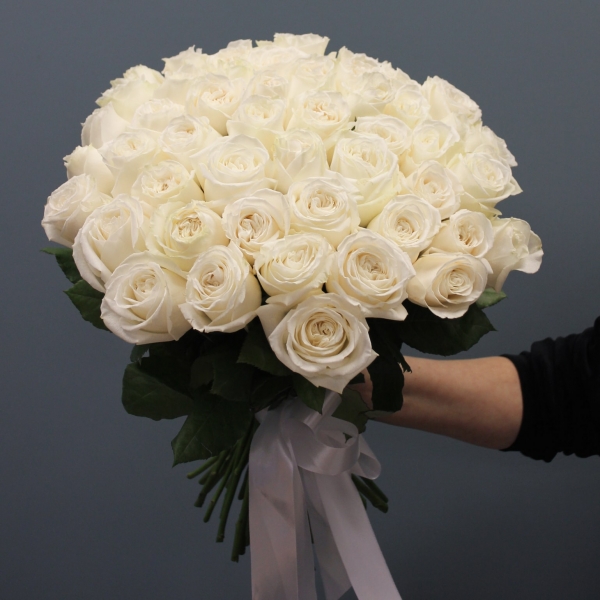 51 белая роза Эквадор