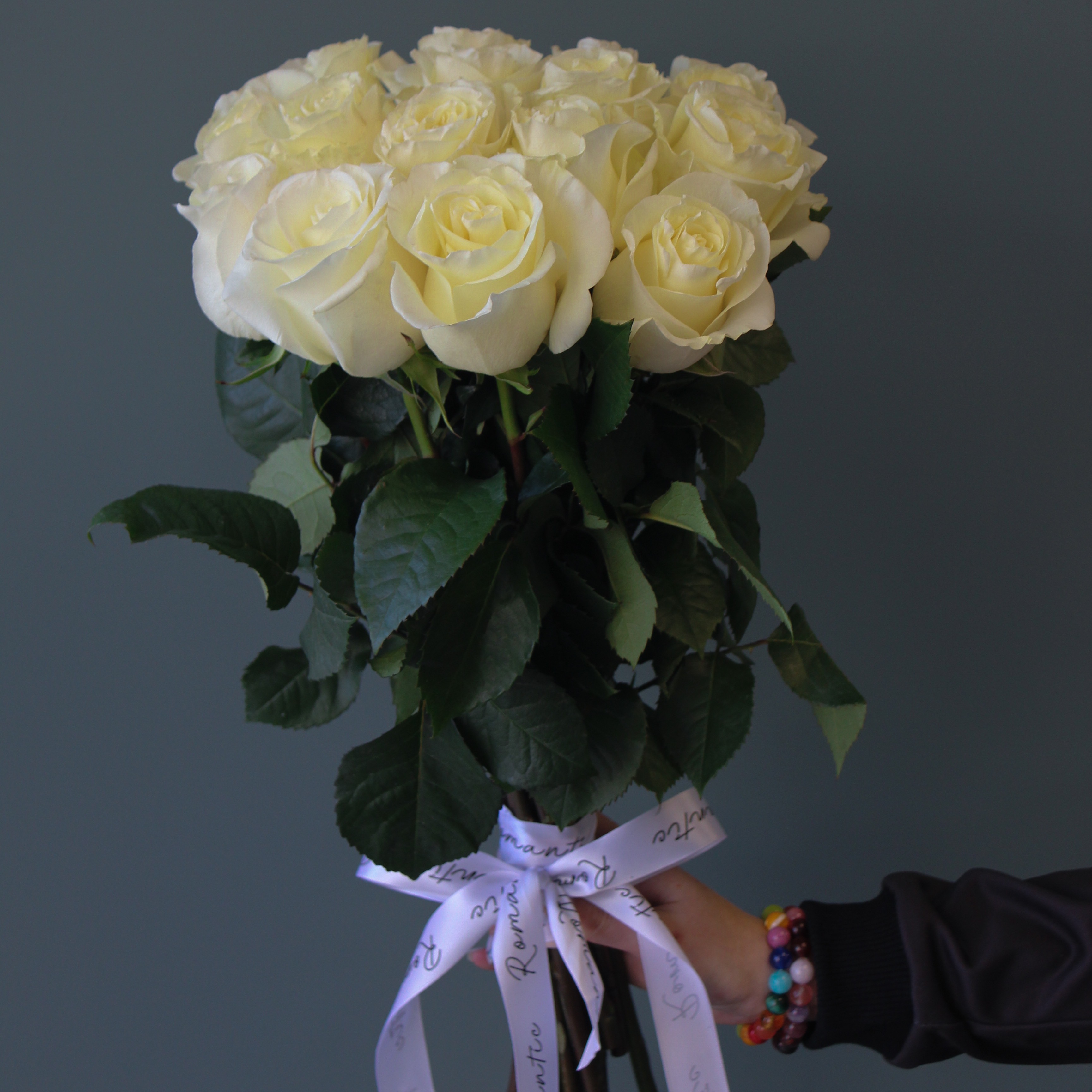 15 белых роз Эквадор